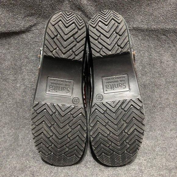 Sanita Danish Marbled Patent Leather Womens Clogs Size 37 US 6 - Picture 8 of 10